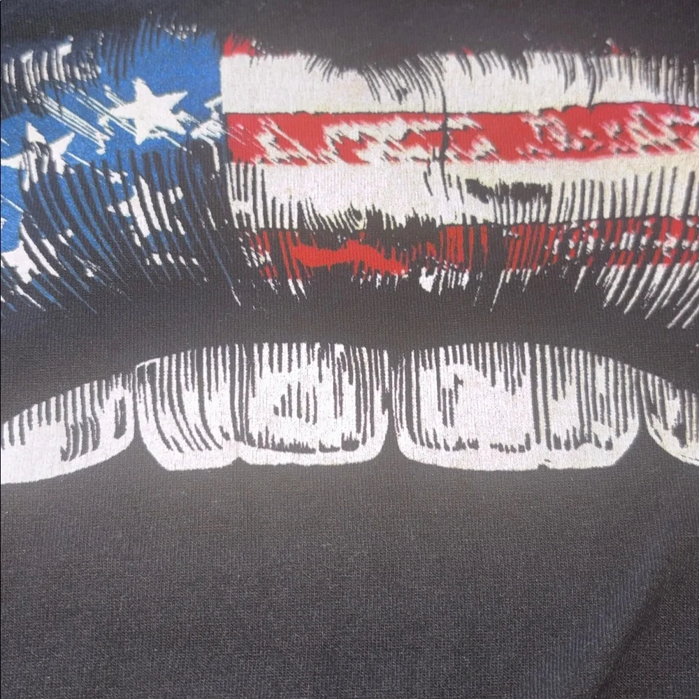 Stars & Stripes Lips Diamond TONGUE TEE LAUREN MOSHI Shirt Dress Black - flaw - Picture 6 of 12